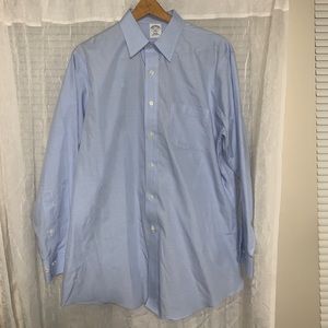 Brooks Brothers 346 Non-Iron Mens 16.5- 2/3 Blue